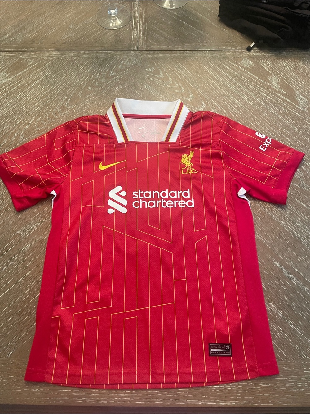 Boys Nike Liverpool FC Gerrard Red Jersey with Yellow Trim